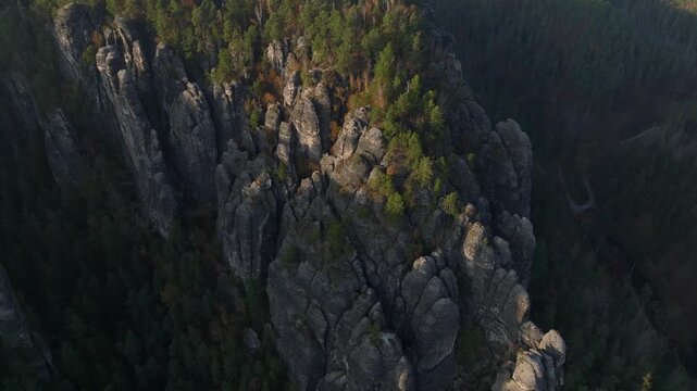 SAXON SWITZERLAND, Wehlnadel Sachsische Schweiz, Sachsen, GERMANY. Neurathen Castle, Pavilionaussicht, Ferdinandstein.