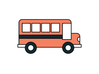 School Bus Outline Icon Design for Transportation Education or Safety Projects