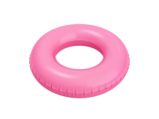 Vibrant Pink Inflatable Swim Ring Isolated on Transparent Background. Generative Ai
