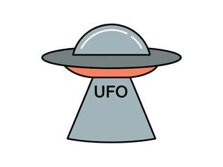 Minimalist Flying Saucer Illustration UFO Design with Clean Lines and Simple Shapes