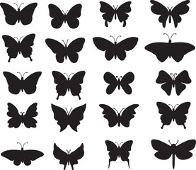 set of butterflies
