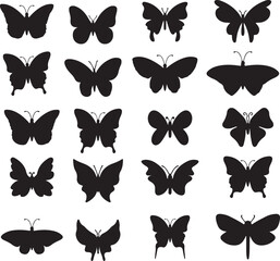 set of butterflies