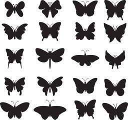 set of butterflies