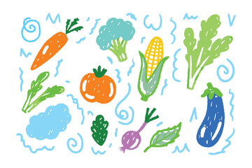 Healthy Harvest: A vibrant illustration showcases a collection of fresh, colorful vegetables, capturing the essence of natural nutrition and the beauty of garden-fresh ingredients.