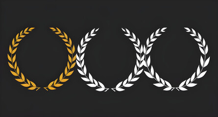 Award wreath, Laurel crown, Champion wreath, Wreath icon, Ancient Greece symbol, Roman laurel, Laurel branches, Laurel leaves, Wreath clipart, Glory symbol, Success wreath, Decorative laurel, Flat lau