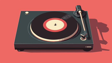 Obraz premium Vintage Vinyl Record Player Illustration for Creative Designs