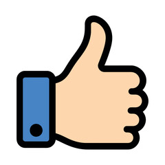 Thumbs Up and Like Feedback Vector Illustration. Social Media Approval Icon.