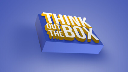 Modern 3D Think Outside the Box Text