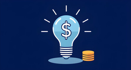  Innovation icon, Money concept, Creative finance, Light bulb money icon, Investment idea, Cash innovation, Smart money, Wealth creation, Financial growth idea, Bright idea, Light bulb icon, Startup c