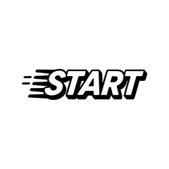 Bold, 3D "START" text graphic on black background.