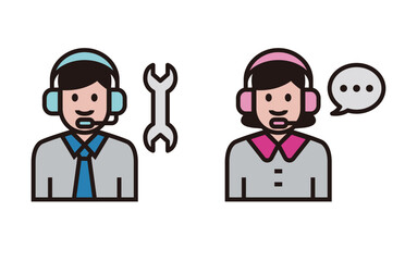 AS 상담원 아이콘 남여