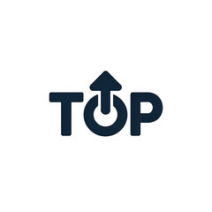Modern, dynamic logo design for a top brand, showcasing upward growth.