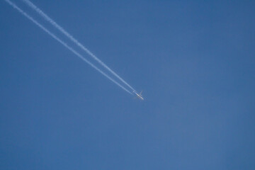 passenger plane, aircraft, airliner flying in the sky