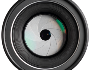 Top-Down Macro View of Camera Lens Aperture Blades – Artistic Photography Element PNG
