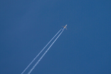 passenger plane, aircraft, airliner flying in the sky
