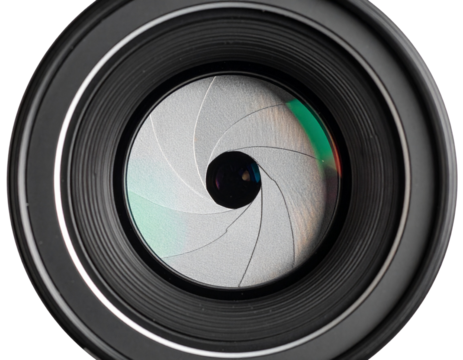 Top-Down Macro View of Camera Lens Aperture Blades – Artistic Photography Element PNG