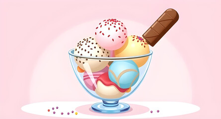 creamy dessert bowl, ice cream cup, cold dessert bowl, ice cream flat design, ice cream with fruits, ice cream with chocolate, ice cream with syrup, ice cream with wafer, ice cream with cherry, ice cr