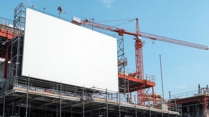 Blank billboard in the construction site
