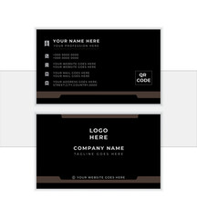 Corporate business card template. landscape orientation. Modern concept with luxury decoration art. logo and Qr code. Vector illustration print template.
                 