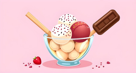 ice cream in a bowl, ice cream bowl vector, ice cream dessert, bowl of ice cream, ice cream scoops, ice cream sundae, ice cream with toppings, ice cream cartoon, ice cream illustration, ice cream icon