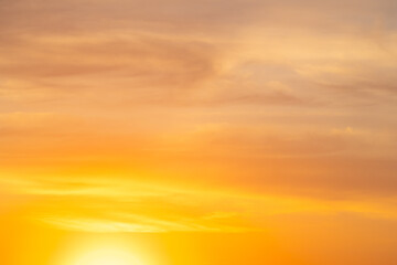 summer morning, dawn over a field with grass, sky without clouds