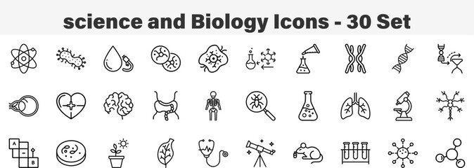 Science Laboratory and Biology Research Icon Collection