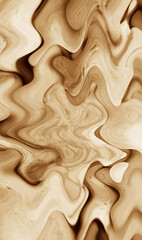 Illustration of gradient brown color chaotic flowing liquid for abstract background