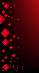 Red diamond and gems with red and black abstract gradients on vector background