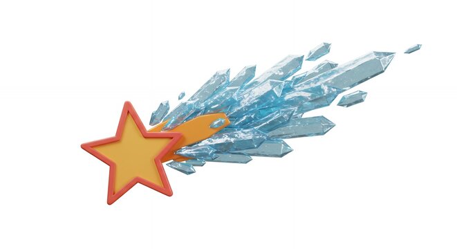 Abstract star breaking through crystal trail - Powered by Adobe