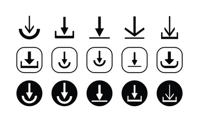 Download icon set,  Download button, Web icon set, Icons collection. Vector illustration EPS 10.