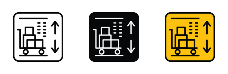 freight elevator icon vector on transparent background. industrial cargo elevator for warehouses – heavy duty freight lift vector illustration.  © Solayman