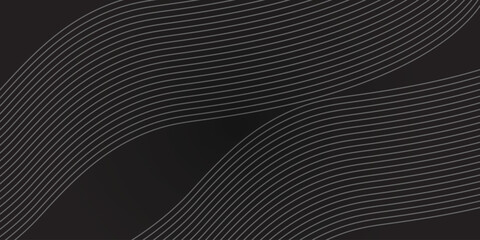 Gradient black background with wavy lines vector design. Perfect background for posters, websites, brochures, banners, apps, etc.