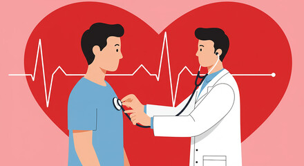 Cardiology Checkup with Doctor Examining Patient's Heart