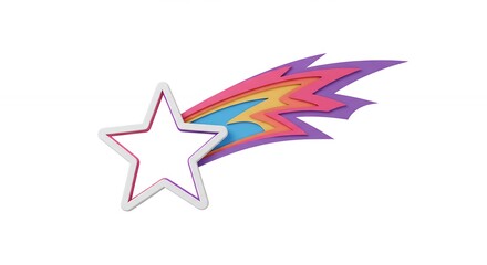 Colorful shooting star illustration design