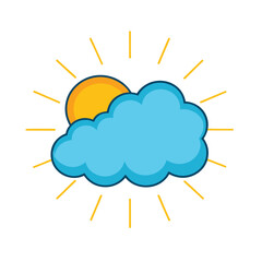  Sunny Cloud Icon Vector Design 