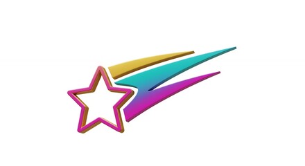 Colorful star with comet tail design