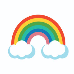 Cloud with Rainbow Icon Vector