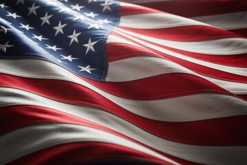 Waving American flag fabric stars stripes