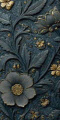 Embossed Floral Book Cover with Gold Foil Details.