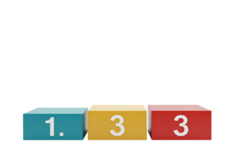 Three Colorful Blocks with Numbered Ranking