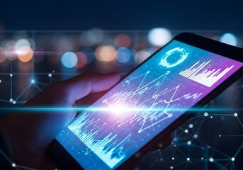 Smartphone with Digital Analytics and Business Data Dashboard