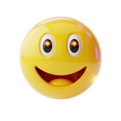 Fototapeta premium Smiling emoji with sparkling eyes isolated on transparent background