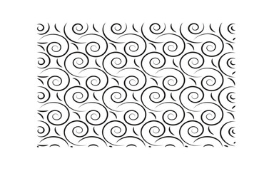 Seamless abstract swirl pattern in black and white perfect for background, fabric, or wallpaper design
