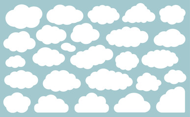 白い雲のもくもくフレームセット