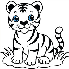 Isolated tigers in the garden