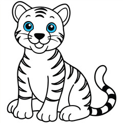 Isolated tigers in the garden