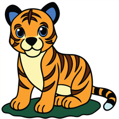 Isolated tigers in the garden