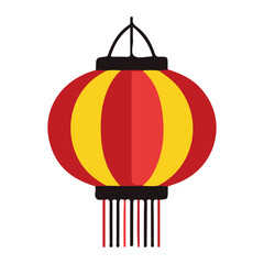 A vibrant, stylized illustration of a traditional Chinese lantern, isolated on white.
