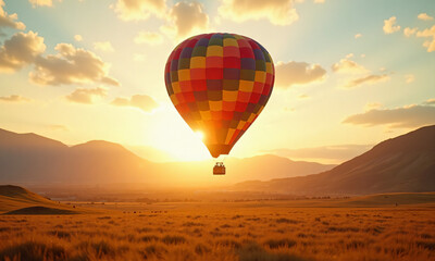 Obraz premium hot air balloon at sunset