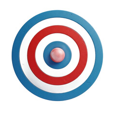 Target with concentric circles design isolated on transparent background